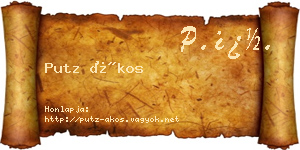 Putz Ákos névjegykártya